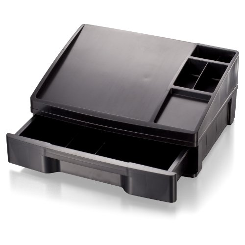 OfficemateOIC Recycled Telephone Stand Organizer with Storage Drawer, Black (26093) - Thumbnail 3