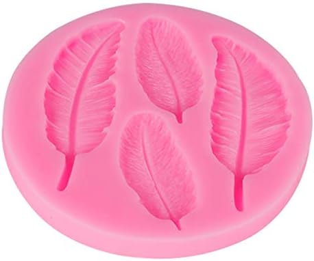 Comomingo 3D Liquid Silicone Mold Feather Lace Shape Cake Baking Molds Decoration Tool Fondant Mould Chocolate Candy DIY Kitchen Tools