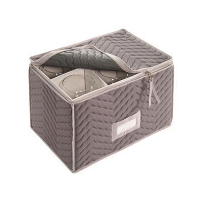 Click Here to See More Images Richards Homewares Micro Fiber Deluxe Wine Goblets Case Grey 15.5