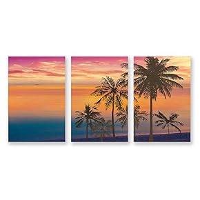 3 Panel The Palm Trees Pictures Home Wall...