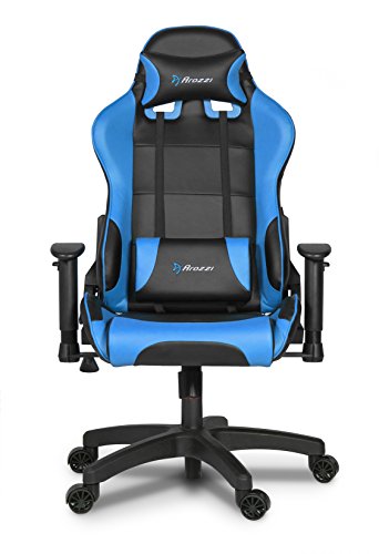 Arozzi Verona Junior Gaming Chair for Kids with High Backrest, Recliner, Swivel, Tilt, Rocker and Seat Height Adjustment, Lumbar and Headrest Pillows Included - Blue