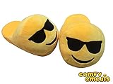 EMOJI SLIDES SLIPPERS CUSHION EMOJI SLIPPERS - BASED IN USA (Kids, SUNGLASSES FACE)