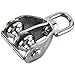 DasMarine 3 Pack M15 Double Pulley Block in 304 Stainless Steel Crane Swivel Hook Double Pulley Roller Loading (M15)