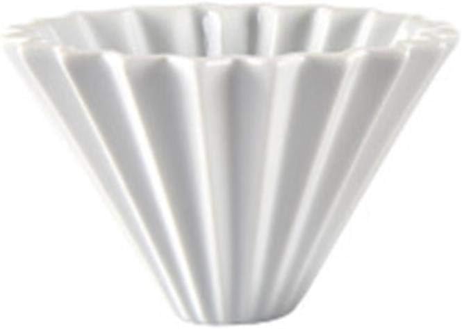 LIKEZZ Ceramics Origami Style Filter Cup Coffee Dripper for Barista,White