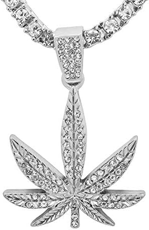 Bling Hip Hop Marijuana Leaf Pendant 