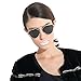 CHB Women's HD Mirrored Lens Creative Metal Frame Street Fashion Designer Polarized Sunglasses UV400 with Case