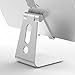 Skomet aluminum adjustable multi-angle phone stand, holder, dock - for iPhone, Samsung, and other smartphone devices - Silver