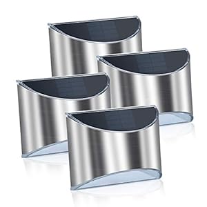 LITSPOT roestvrijstalen zonne wandlamp, uinverlichting buiten waterdichte zonne-energie wandlampen voor tuin voordeur…