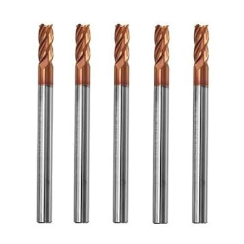 Generic 5Pcs 4Mm 4 Flutes Tungsten Carbide End Mill Cutter Hrc55 Coating End Mill Cutter
