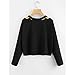 YANG-YI HOT Fashion Womens Long Sleeve Sweatshirt Rose Print Causal Tops Blouse (M, Black)