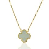 Handmade 18k Gold Brass Fashion Four Leaf Clover Necklace 18