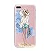 iPhone 7 Case, Axiba Girl Printed Transparent TPU Carring Case Cover for iPhone 7 Regular 4.7 Inch Version (Style O)