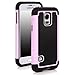 Galaxy S5 MINI Case, E LV Galaxy S5 MINI Case - Shock-Absorption / High Impact Resistant Hybrid Dual Layer Armor Defender Full Body Protective Case Cover for Samsung Galaxy S5 MINI SM-G800 with 1 Stylus and 1 E LV Microfiber Digital Cleaner (Baby Pink)