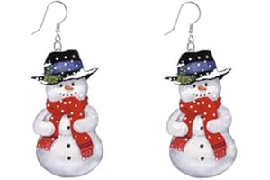 IZPACK Cute Christmas Theme Dangling Hook Earrings Santa Claus Garland Snowman Christmas Tree Dangle Drop Charm Huggie Hoop Earring Stud Fashion Jewelry Xmas Festive Gifts for Women Teen Girls Hypoallergenic