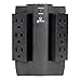 6-Outlet Swivel Surge Protector Wall Tap, Grounded Outlets, 2100 Joules, Black Finish,7792001