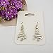 Cute Christmas Tree Piercing Dangle Earrings Golden Silver Two Tone Women Holiday Gift