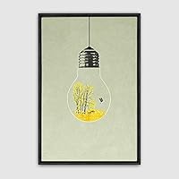 Framed Canvas Wall Art Bottle and Bulb Canvas Prints Home Artwork Decoration for Living Room,Bedroom - 16x24 inches