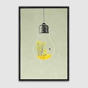 Framed Bottle and Bulb Home Artwork for Living Room Bedroom
