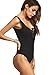 Verdusa Women's Lace Up Bandage Tight Sleelveless Tank Bodysuit Jumpsuit Leotard Black M
