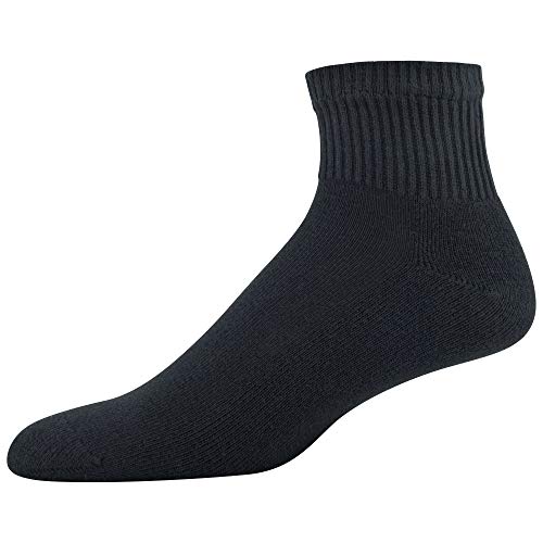 Gildan Men's Stretch Cotton Ankle Socks, 12Pack, Black, Shoe Size 6