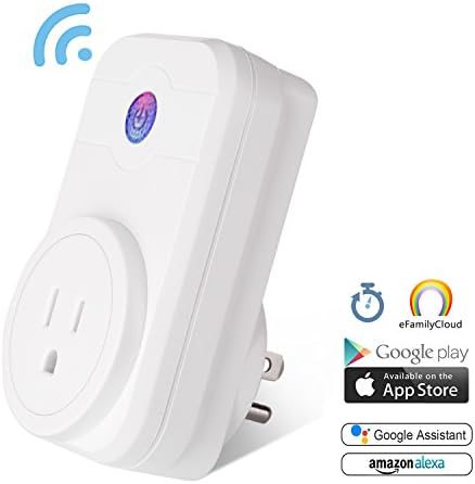 WiFi Smart Plug, Mini WiFi Outlet, Smart Socket Compatible with Alexa, Timing and Remote Control Home Devices by Android or IOS App from Anywhere