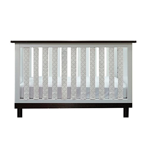 Go Mama Go Pure Safety Vertical Crib Liners in Grey/White Arabesque Grey, 24 Pack
