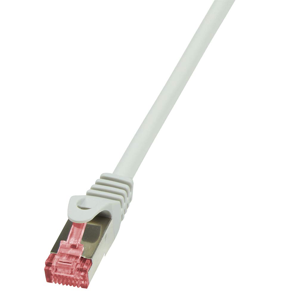LogiLink CQ2022S CAT6 S/FTP PIMF PrimeLine Patch Cable, 0.50 Meter Length, Grey, Grey, 0.50 Meter Length