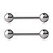 Ruifan 316L Stainless Steel Tongue Nipple Shield Barbell Ring Bar Body Piercing Retainer 14G 12mm 2PCS