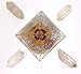 Opalite Quartz Crystal Orgone Reiki Pyramid Kit/Includes 4 Crystal Quartz Energy Points/EMF Protection Meditation Yoga Energy Generator