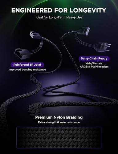 AsiaHorse Nyota Pro 120mm Case Fan, PC Fan 120mm Daisy Chain, ARGB PWM 2000RPM Quiet, High Airflow Case Fan, Standard Fan Blade