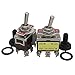 Taiss / 3 Pcs Univeral Heavy Duty 20A 125V ON/ON 6 Terminals 2 Position DPDT Rocker Toggle Switch + Waterproof Boot Cap Cover （Quality Assurance for 2 Years） ten-1321