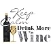 RoomMates RMK2373SCS Keep Calm & Drink Wine Quote Peel and Stick Wall Decals