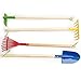 Fun Central 4 Pieces - 29 Inch Garden Tool Set for Kids & Toddlers - Blue Spade, Green Hoe, Yellow Garden Rake and Red Leaf Rake