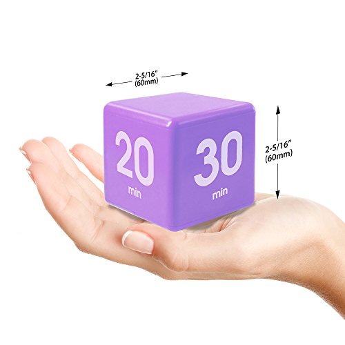 The Miracle TimeCube Timer, 5 Piece Set, For Time Management, Kitchen Timer, Kids Timer, Workout Timer, Preset Countdown