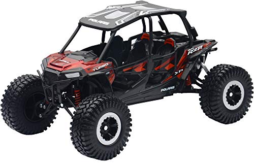 New Ray Toys Polaris RZR 4 Turbo XP 1:18 Rock Crawler Titanium Red 57976B
