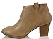 Soda Women's Zenith Faux Leather Cowboy Western Round Toe Chunky Heel Pull On Tab Ankle Boot