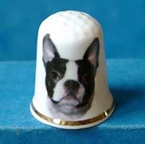 En porcelaine anglaise de collection avec dÃ© Boston Terrier