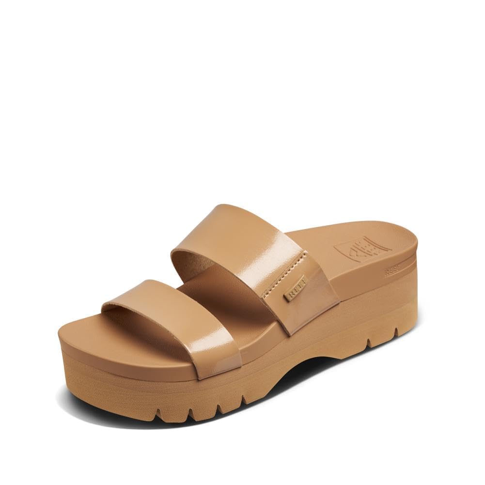 REEF Womens Sandals, Cushion Vista Higher, Natural Patent, 9 Image