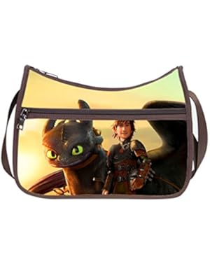 JIUDUIDODO Oxford Fabric Custom How to Train Your Dragon Cross Body Hobo Handbags Casual Bags (Twin Sides)