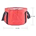 HOOYEE Multifunctional Collapsible Portable Travel Outdoor Wash Basin Folding Bucket for Camping Hiking Travelling Fishing Washing(Red)
