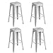FDW Metal Stools Bar stools 30 Inch Height Stackable Barstools Indoor Outdoor Dining Backless Kitchen Bar Stools Set of 4
