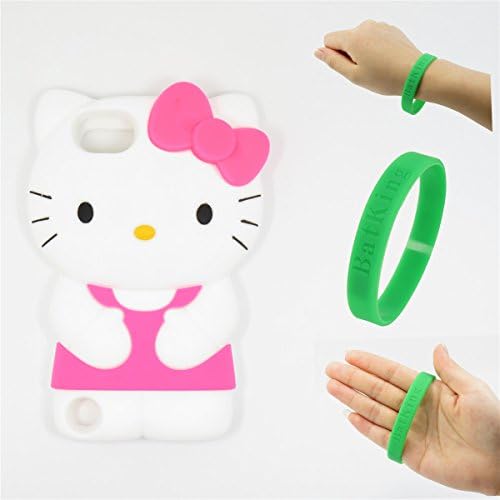 iPod Touch 5 Case,Apple iPod Touch 5 Kitty Case,Bat King 3D Cute Cartoon Hello Kitty Soft Silicon Gel Rubber Case Cover Skin for Apple iPod Touch 5(Pink Hello Kitty)