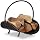 Panier à Bûches Relaxdays - 40x38x48 Cm - Acier Noir - Porte-revues Ou Porte-bois Cheminée