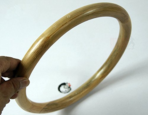 Wing Chun Training Ring Bamboo Rattan Stainless Ring Wall Punch Pad Yongchun Yewen Sau Sticky Hand Leg Strength Training Tsun Siu Lum Kung Fu Rings Taiji (Rattan Ring, 350mm) - Thumbnail 6