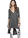Urban CoCo Women's Half Sleeve High Low Loose Casual T-Shirt Top Tee Dress (X-Large, Dark Grey)
