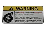 Mitsubishi Warning Turbocharger, Warning decal, sticker