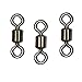 NICO SEE WONDER 105pcs Rolling Ball Barrel Fishing Swivel & 80pcs Fishing Circle Hooks, Eagle Bait Holder Barbs - Stainless Steel High Strength Black Nickel for Saltwater Freshwater Fishing