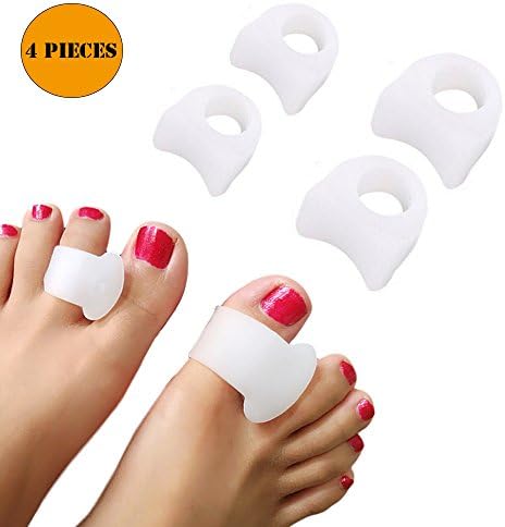 Qcotta Pack of 4 Toe Separators for Bunions, Hammer Toes, Overlapping Toes - Prevent Blisters for Big Toes and Pinky Toes