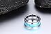 8mm High Polished Tungsten Carbide Wedding Band Rings For Men With Turquoise Beveled Edge Comfort Fit