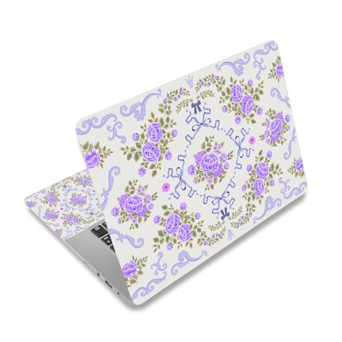 Dinky Laptop Skin Purple Flower Bow
